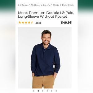 LL Bean Double L Long Sleeve Polo